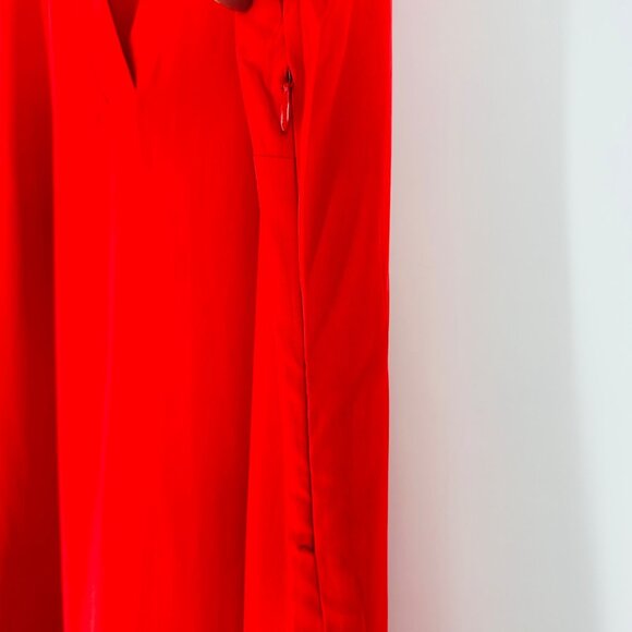 J.Crew Womens Poppy Red Sleeveless V-Neck Flounce Hem Swing Dress Size M - Picture 6 of 9